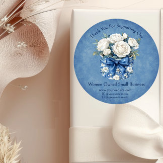 Custom Women Owned Floral Promotional Business Runder Aufkleber