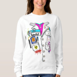 Custom Women Scientist Name Tag Labrador Kostüm Sweatshirt