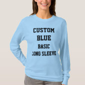 Custom Women's BLAUE BASIC LONG SLEEVE T - SHIRT (Vorderseite)