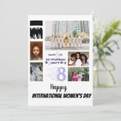 Custom Women's Day 8 Foto Collage Einladung (Stehend Vorderseite)