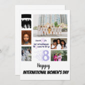 Custom Women's Day 8 Foto Collage Einladung (Vorne/Hinten)