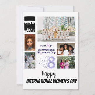 Custom Women's Day 8 Foto Collage Einladung