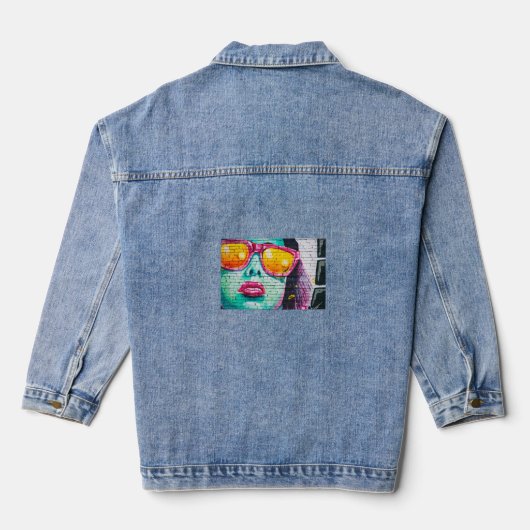 Custom Women's Denim Jacket (Jean Jacket), Denim Jeansjacke (Rückseite)