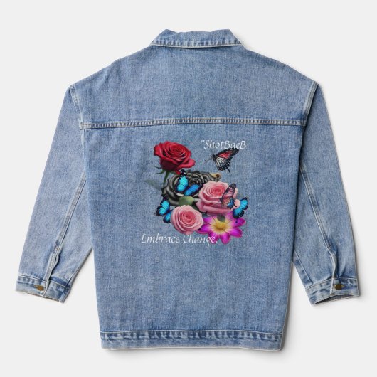 Custom Women's Denim Jacket Jeansjacke (Rückseite)