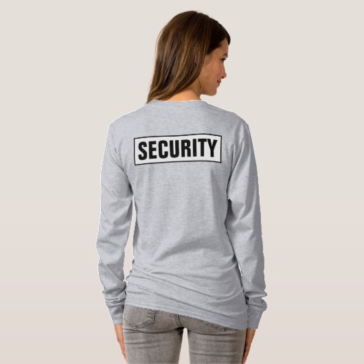 Custom Womens Double Sided Long Sleeve Security T-Shirt (Schwarz voll)