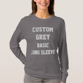 Custom Women's GRAY BASIC LONG SLEEVE T - SHIRT (Vorderseite)
