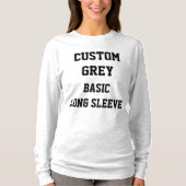 Custom Women's GRAY BASIC LONG SLEEVE T - SHIRT (Vorderseite)