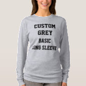 Custom Women's GRAY BASIC LONG SLEEVE T - SHIRT (Vorderseite)