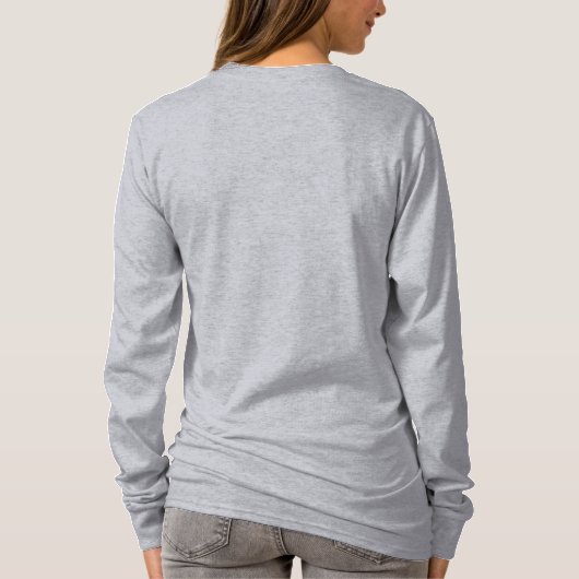 Custom Women's GRAY BASIC LONG SLEEVE T - SHIRT (Rückseite)