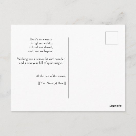 Custom Wonder & Light Secliday Postcard Postkarte (Rückseite)