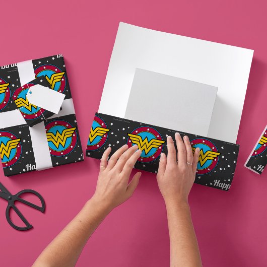 Custom Wonder Woman Happy Birthday Geschenkpapier