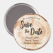 Custom Wood Bark Disk Rustic Wedding Magnet (Vorderseite/Rückseite)
