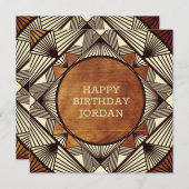 Custom Wood Modern Masculine Geburtstagskarte Feiertagskarte (Vorne/Hinten)