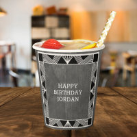 Custom Wood Modern Masculine Grau Geburtstag