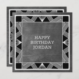 Custom Wood Modern Masculine Grey Birthday Card Feiertagskarte