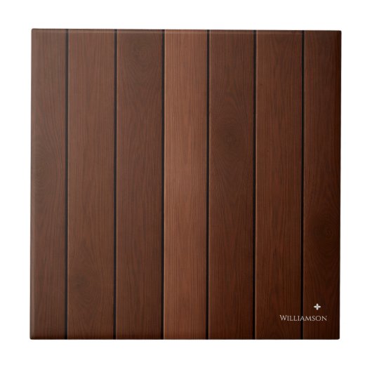 Custom Wood Texture brown Fliese (Vorderseite)