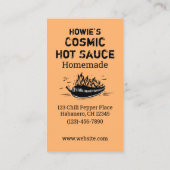 Custom Woodcut Art Chili Pepper Homemade Hot Sauce Visitenkarte (Rückseite)