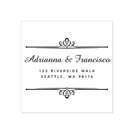 Custom Wooden Chic Wedding Script-Rücksendeadresse Gummistempel (Prägung)