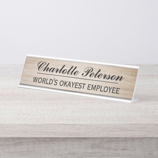 Custom Wooden Funny Schreibtischnamensplakette (Vorderseite )