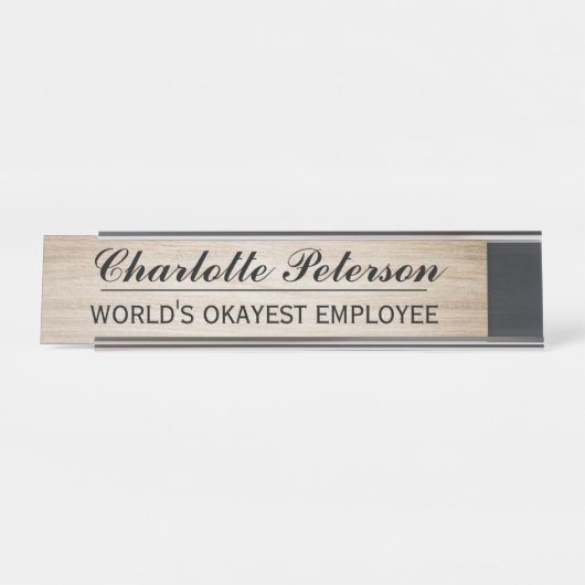 Custom Wooden Funny Schreibtischnamensplakette (Vorderseite )