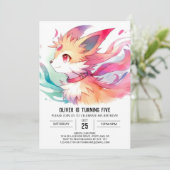Custom Woodland Fox Geburtstag Einladung (Stehend Vorderseite)