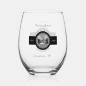 Custom Woodwork Saw Blade Plane Drinkware Cocktail Weinglas Ohne Stiel (Rückseite)