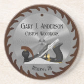 Custom Woodwork Saw Blade Planer Sandstone Unterse Getränkeuntersetzer (Vorne)