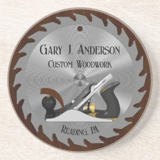 Custom Woodwork Saw Blade Planer Sandstone Unterse Getränkeuntersetzer