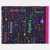 Custom Word Cloud Sherpa Fleece Blanket (Vorderseite (Horizontal))
