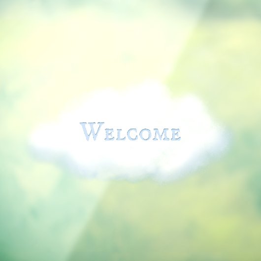 Custom Word on Fluffy White Cloud No. 2 Mairytale Fensteraufkleber (Blatt 3)