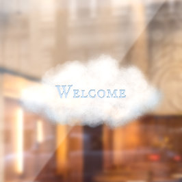 Custom Word on Fluffy White Cloud No. 2 Mairytale Fensteraufkleber