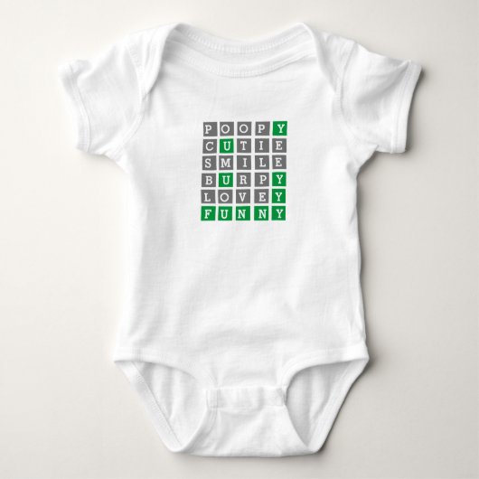 Custom Wordle Baby Bodysuit Strampler (Vorderseite)