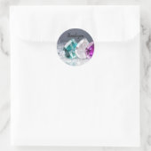 Custom Words Triple Shiny Gems Runder Aufkleber (Tasche)