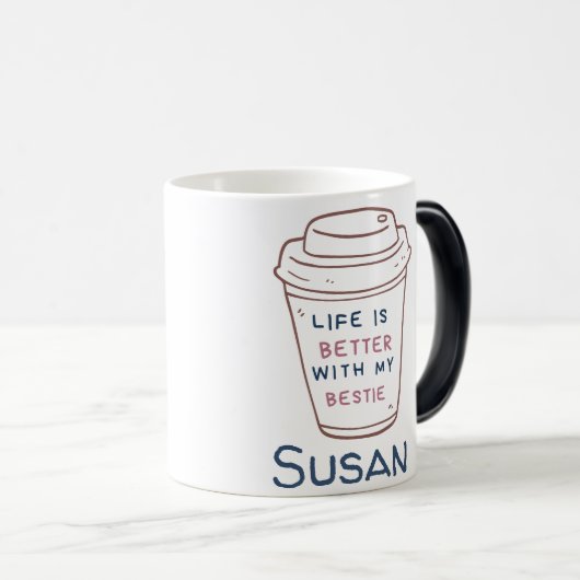 Custom Work Bestie Coffee Lover Geschenk Verwandlungstasse (VorderseiteRechts)