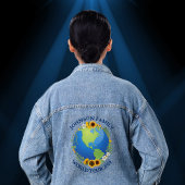 Custom World Tour Earth im Sonnenblumenband Jeansjacke