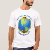 Custom World Tour Earth in Sonnenblumen Cool T-Shirt (Vorderseite)