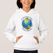 Custom World Tour Earth in Sonnenblumen Coole Kind Hoodie (Vorderseite)