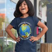 Custom World Tour Earth Sonnenblumen Kinderreise T-Shirt