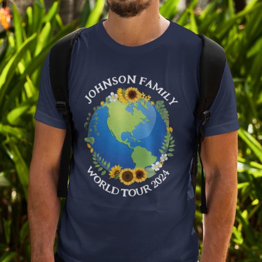 Custom World Tour Earth Sonnenblumen T-Shirt