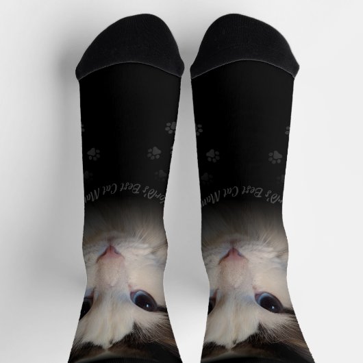 Custom World's Best Cat Mama Crew Socks Socken (Oben)