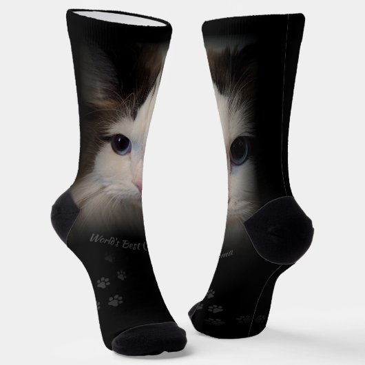 Custom World's Best Cat Mama Crew Socks Socken (Gewinkelt)