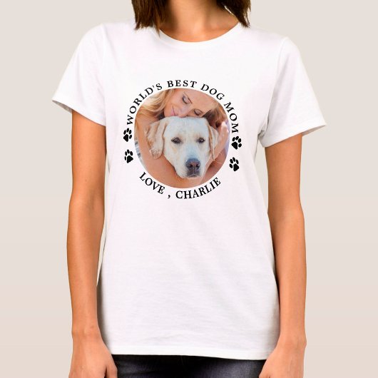 Custom World's Best Dog Mama Personalisiert Pet Fo T-Shirt