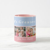 Custom World's Best Mama Custom Foto Collage Tasse (Zentrum)