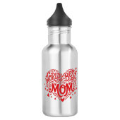 Custom World's Best Mom Red Heart Photo Edelstahlflasche (Links)