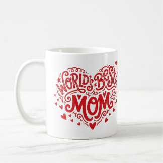 Custom World's Best Mom Red Heart Photo Mug Kaffeetasse