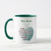 Custom World's Best Teacher, Apple Qualities Green Tasse (Links)
