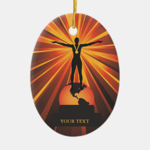 Custom World's Bester Trophäe Award Keramikornament