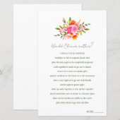 Custom Would She Rather Pink Floral Bridal Shower (Vorne/Hinten)