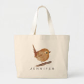 Custom Wren Bird Tote Bag Jumbo Stoffbeutel (Vorne)
