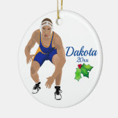 Custom Wrestling Weihnachtsschmuck Blau - Gelb (Links)